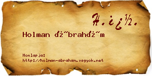 Holman Ábrahám névjegykártya